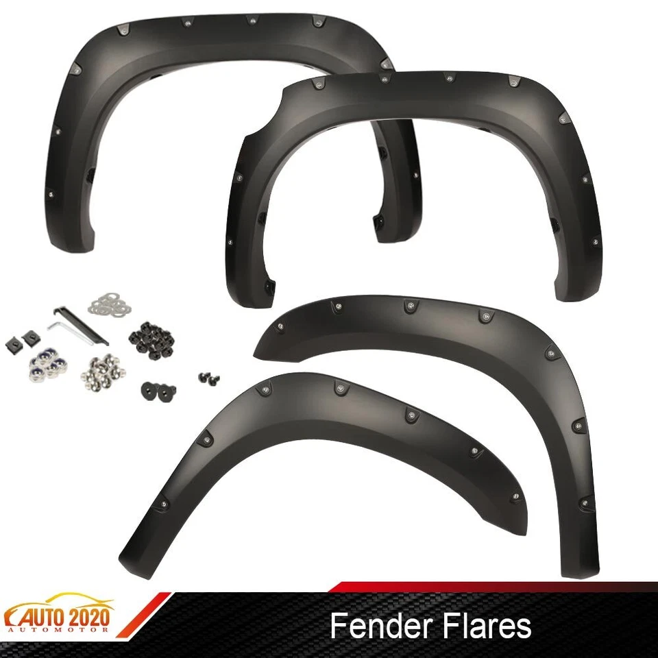 Fit For 2007-2013 Toyota Tundra Pocket Rivet Style 2010 2011 2012 Fender Flares - Image 2 of 4