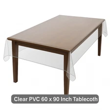 Crystal Clear Tablecloth Protector 60"x90" Oblong – Reusable Vinyl Co