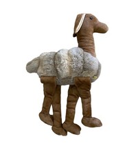 Vintage Llama Alpaca Plush Animal Large 21" long Jumbo Plush marble eyes