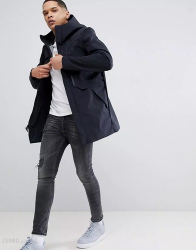 NIKE TECH SHIELD HOODED JACKET "TRIPLE BLACK" CONVERTIBLE ZIP 886162-010 TALL - Picture 2 of 20