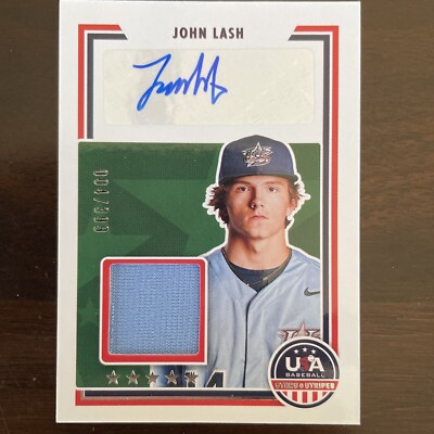 2022 Panini USA Baseball Stars and Stripes John Lash Patch Auto Numbered 4/399 