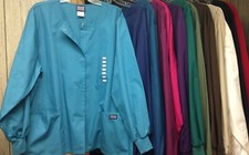 CHEROKEE Workwear women s SCRUBS SNAP FRONT JACKET Plus Sizes Small thru 5XL