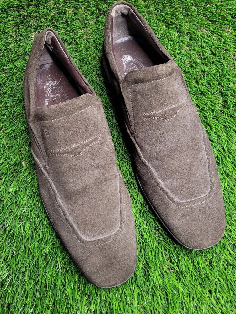 TODS Shoes 8.5 Suede Brown Slip On Casual Dress Rubber Sole eBay