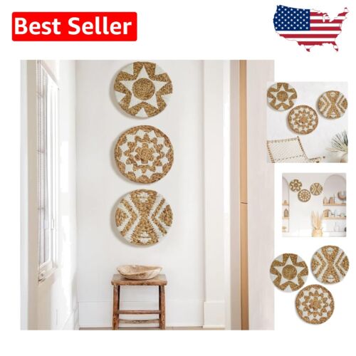 Handcrafted Bohemian Wall Decor - Woven Basket Set of Three for Stylish Spaces