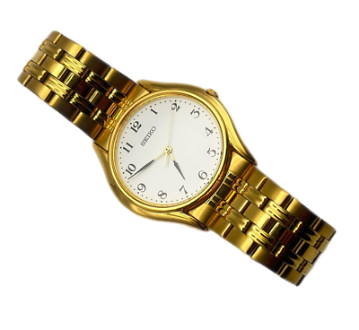 Seiko Gold Tone Quartz Classic Wristwatch – Model V701-7A20