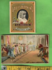 ANTIQUE VICTORIAN TRADE CARD LADIES BLACKING G. H. WOOD COMPANY BOSTON LOT OF 2 