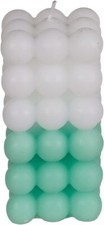 RESTPOSTEN - OOTB Kerze, Colorful Bubble, ca 6x12cm,   Grün/weiß