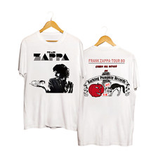 New Rare Frank Zappa Tour 80 Heavy Cotton White Full Size T Shirt For Men AG365