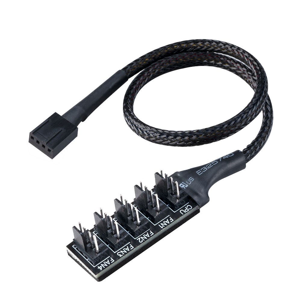 Akasa Flexa FP5H PWM Splitter Hub Cable - 5 x PWM fans from a single Mobo Header