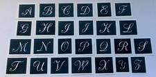 Small capital letter stencils for etching glass Mixed letters 26 - 300 1" high 