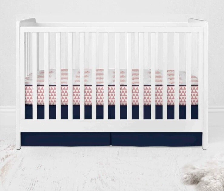 Juego de Ropa de Cama para Cuna Bacati Plumas Buck Coral Azul Marino Manta Sábana Nuevo Paquete Abierto Foto 4 de 4