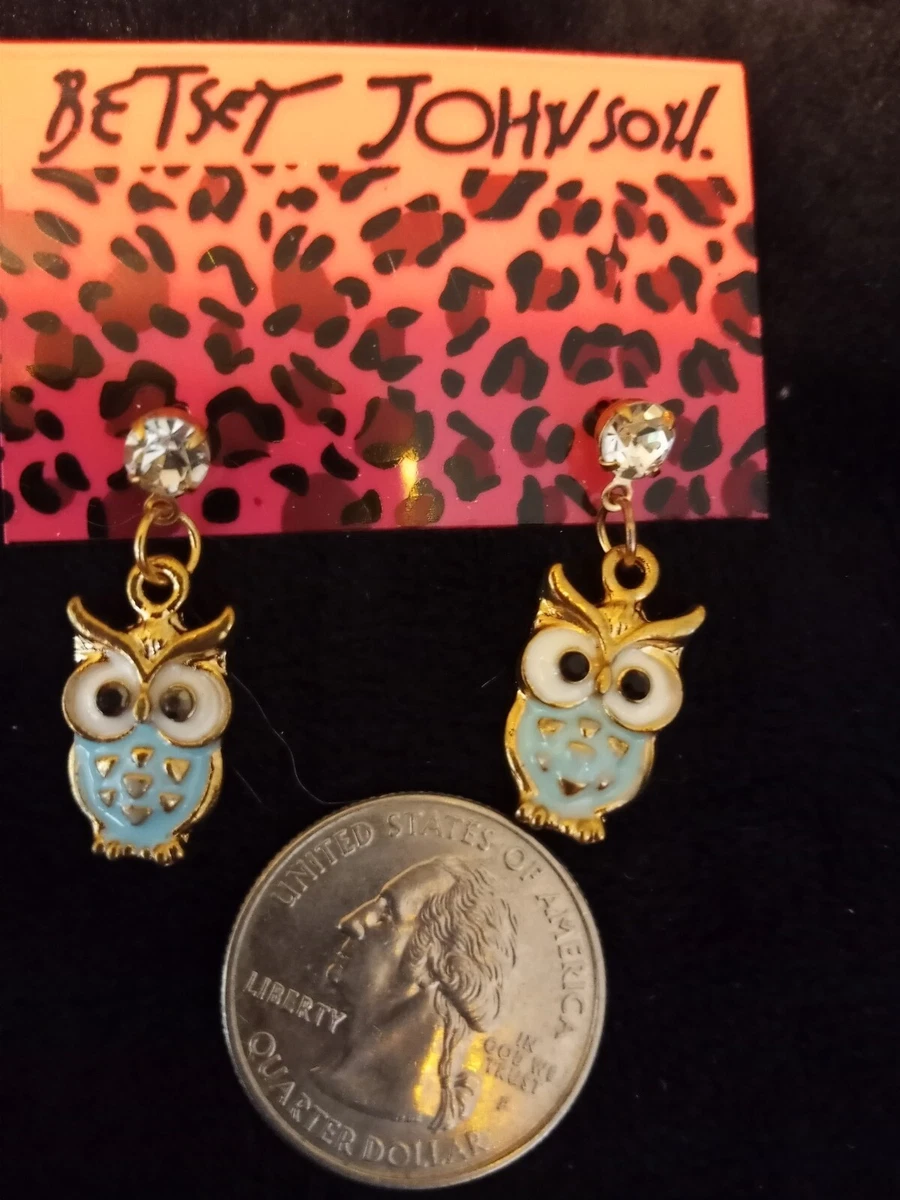 ADORABLE BETSEY JOHNSON OWL EARRINGS eBay