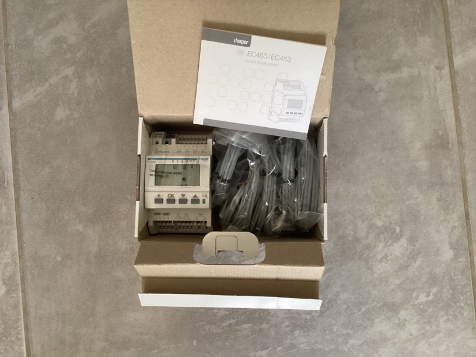 Afficheur modulaire rt2012 hager EC453 pack indicateur de consommation électrique 5 tores