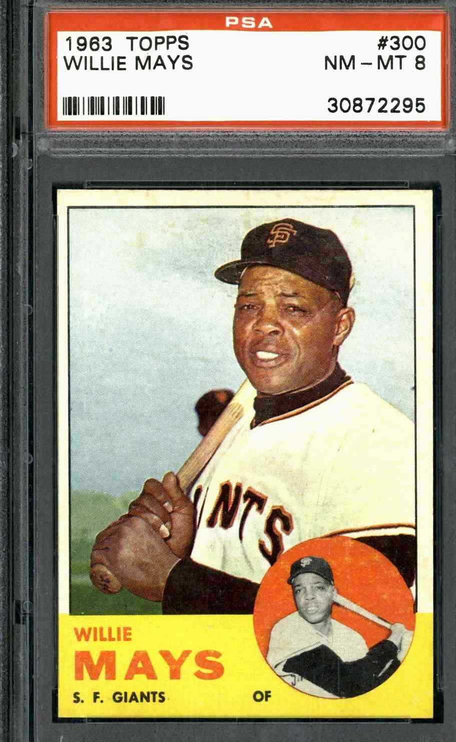 1963 Topps #300 Willie Mays - PSA 8