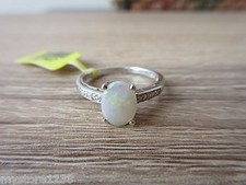 Australian Natural Opal Ring Platinum Overlay Sterling Silver Size 6,7,9,10 Opt