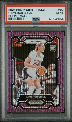 2024 Panini Prizm Draft Picks Cameron Brink #89 Purple Wave Prizm (RC) PSA 9
