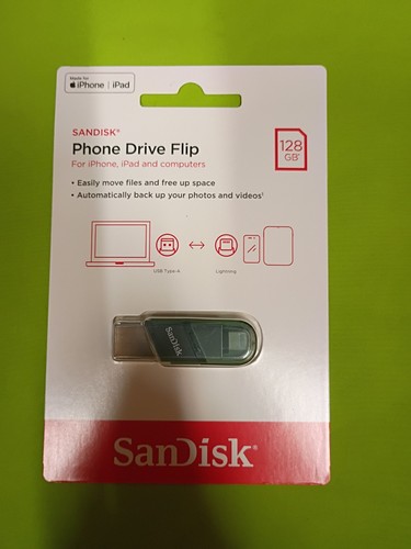 New SanDisk iXpand Flash Drive Flip 128GB USB/Lightning Flash Drive
