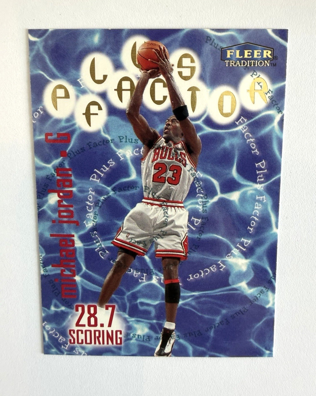 Michael Jordan 1998 Fleer Tradition #142 Plus Factor Chicago Bulls
