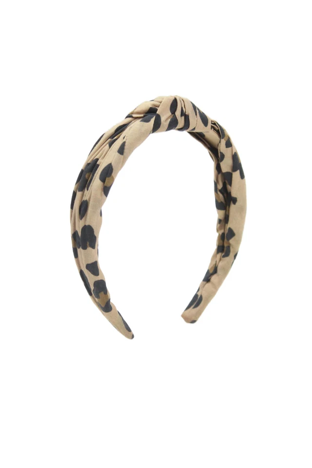 J Crew Womens Animal Print Knot Headband Brown Size OS - Image 2 of 4