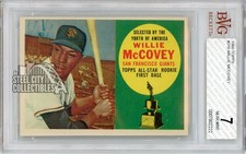 Willie McCovey 1960 Topps Baseball Rookie Card #316 BVG 7