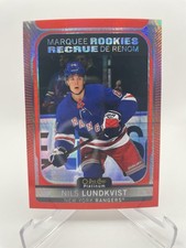 2021 O-Pee-Chee Platinum Marquee Rookies Red Prism /199 Nils Lundkvist 266 RC