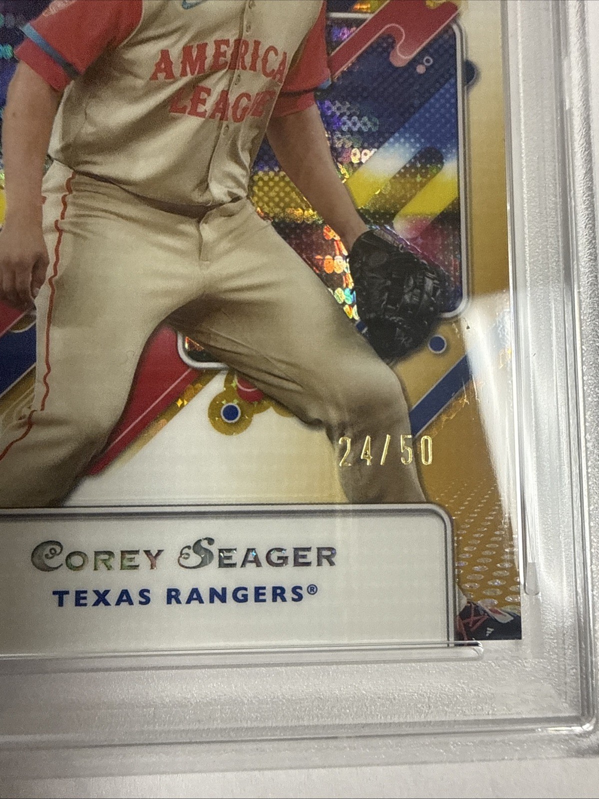 2025 Topps Pristine - Corey Seager Gold Pristine Refractor /50 #253 PSA 10 view 2