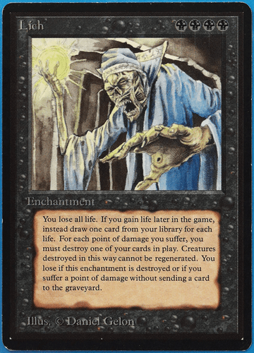 Lich Beta NM (Reserved List Rare Vintage MTG Magic Card) (506372) ABUGames - Picture 1 of 2