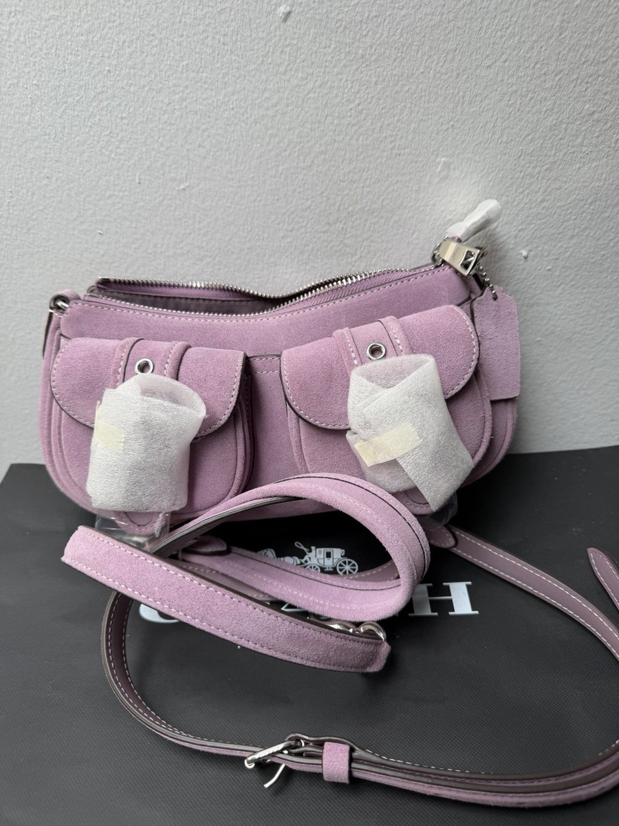 Coach Suede purple Ashton Bag Silver Hardware | eBay