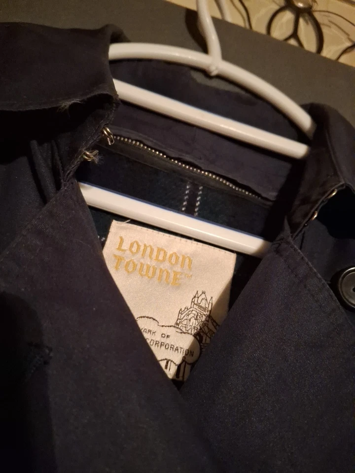 Towne от London туман женщин синий Тренч с съемной подкладкой, размер 8 Reg - Изображение 3 из 4