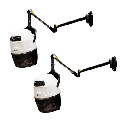 2x LIBRA II Salon Hair Dryer with Wall Arm (Wall-Mounted Dryer), White