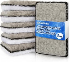 4pcs Microfiber Applicator Pads 5x4 Inch Car Interior Detailing Kit