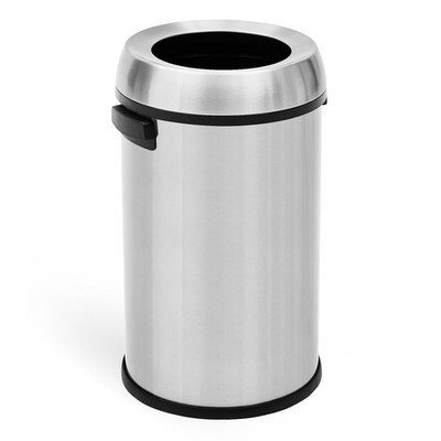 Large 17 Gal Stainless Steel Open Top Waste Bin Commercial Kitchen Office Trash