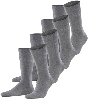 Esprit Mens Solid 4 Pack Socks - Light Grey Mel