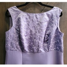 Von Bramlett LA NY Lavender Purple Embroidered Sleeveless Evening Gown Dress 14