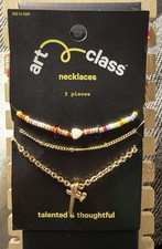 Target Art Class Girls 3 Pk Initial T Necklaces New In Package Silver Tone