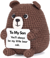 Inspirational Gift for Women-Handmade Positive Bear Crochet-To My Son-Christmas,
