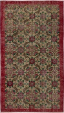 Vintage Oriental Hand-Knotted Carpet 3'9" x 6'7" Traditional Wool Area Rug