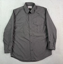 CC Filson Brown Nylon Blend Stretch Long Sleeve Outdoor Hunting Button Up Medium