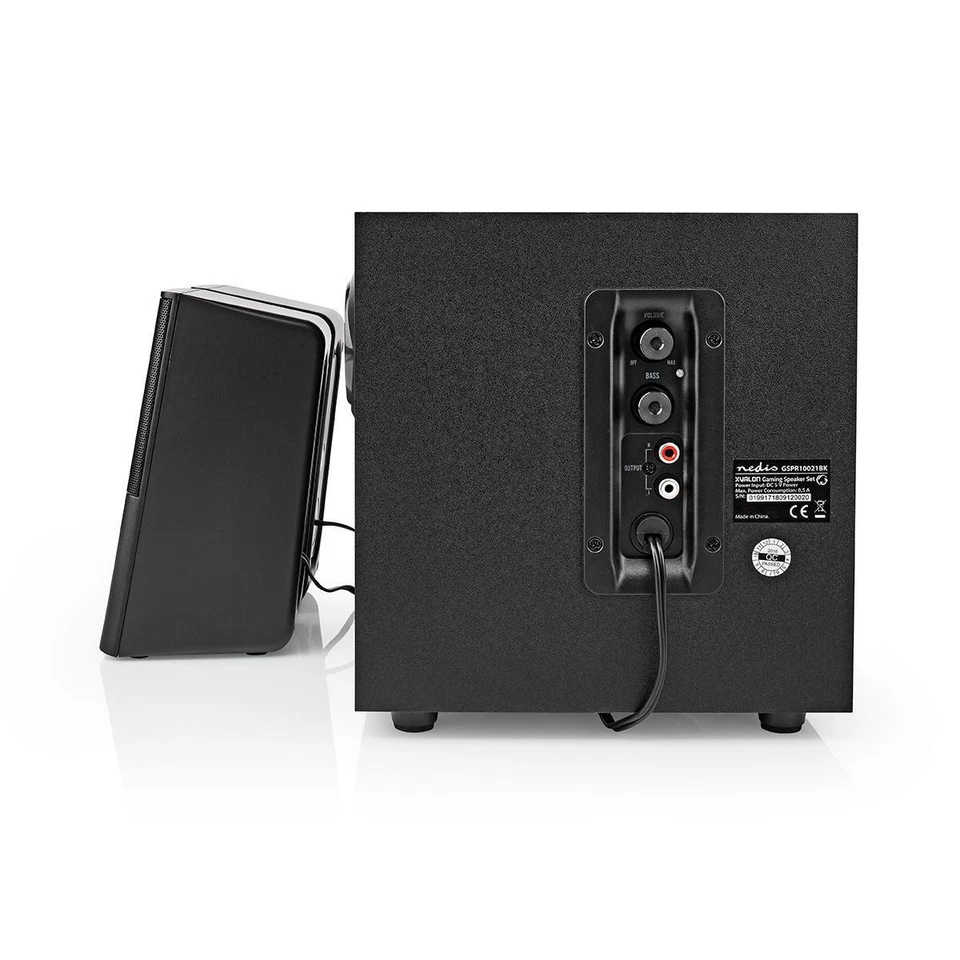 Nedis Sistema de altavoces 2.1 con subwoofer, Negro - Imagen 4 de 4