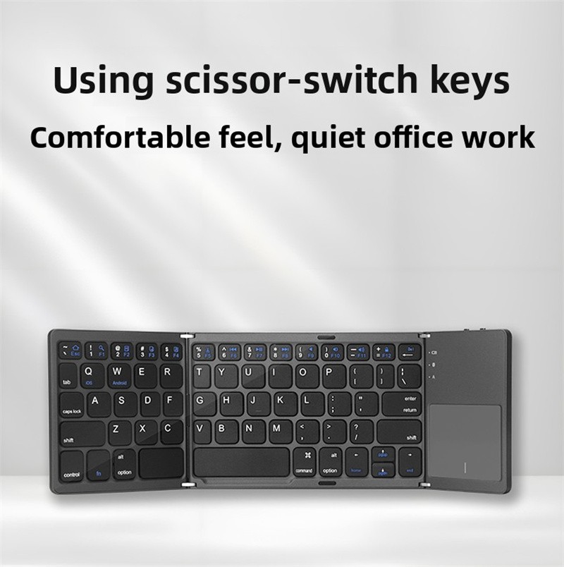 Mini Folding Wireless Bluetooth Keyboard With Touchpad for Laptop Tablet Phone