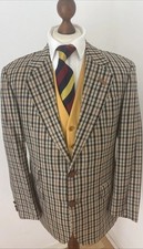 DAKS Vintage House Style Check 100% Wool Tweed Sports Jacket Blazer 40S