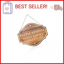 Jetec Please Remove Your Shoes Wall Decorative Sign Wood Welcome Sign Remove Sho