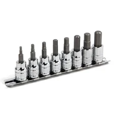 Hex Bit Socket Set, 8 Piece, 3/8 Inch Drive Metric, Sizes 3-10mm, Ball End So...