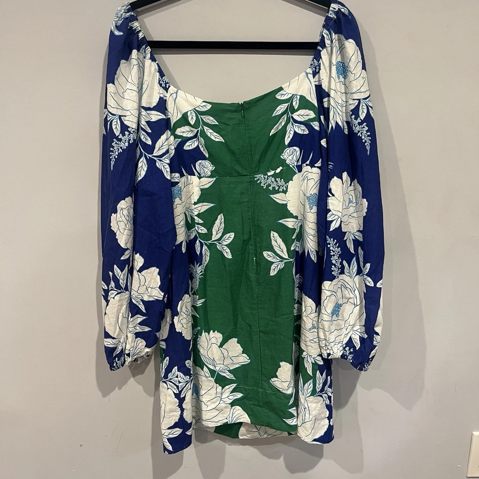 Farm Rio x Anthropologie OTS Floral Mini Dress XL NWT Soft Garden Elevated Basic - Image 4 of 4