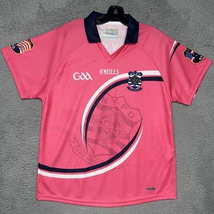 O'Neills GAA Football Jersey Women Sz 14 Pink NYPD 2-Side V Neck Gaelic Soccer