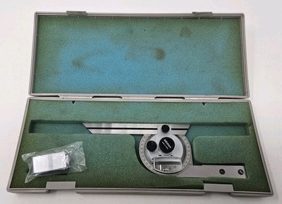 Mitutoyo Series 187 Universal Bevel Protractor w/ 6'' Blade Vintage Tool Case 