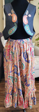 Vintage Handmade Paisley Vest  Peasant Skirt Set Prairie Boho Hippie Festival