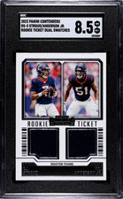 2023 Contenders #DS-5 C.J. Stroud Will Anderson RC Ticket Dual Swatches SGC 8.5