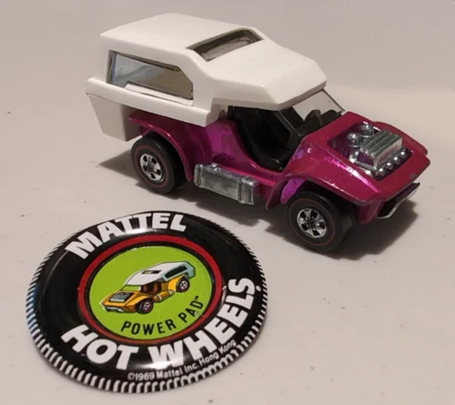 Hot Wheels Redline Power Pad w/button - Hot Pink - 70-71 - Very good condition