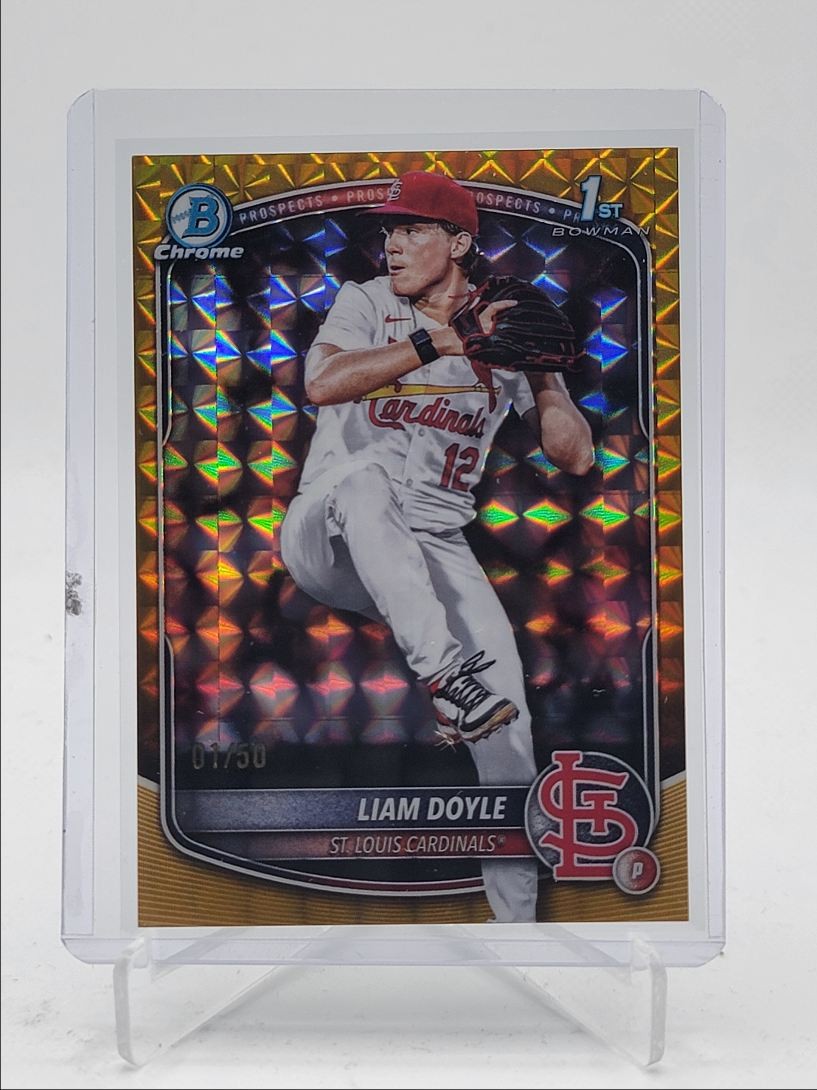 LIAM DOYLE 2025 BOWMAN CHROME DRAFT 1ST GOLD GEOMETRIC 01/50 Q3967